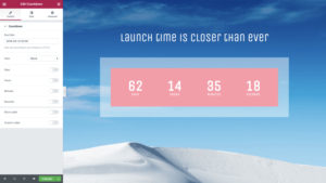 elementor pro countdown timer